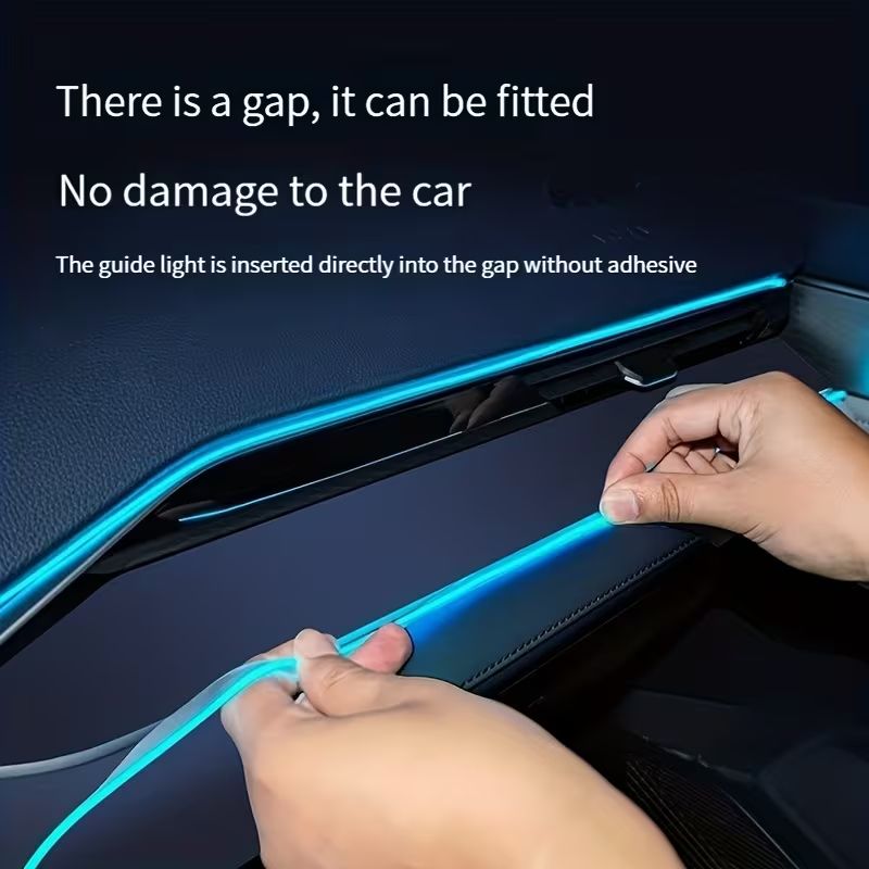 5 Meter  Car Interior Neon Mood Lights – Ambient LED Strip Cold Light Line | Dashboard Glow Strips Neon Lights Car Mood Lights Interior Glow Lights EL Wire