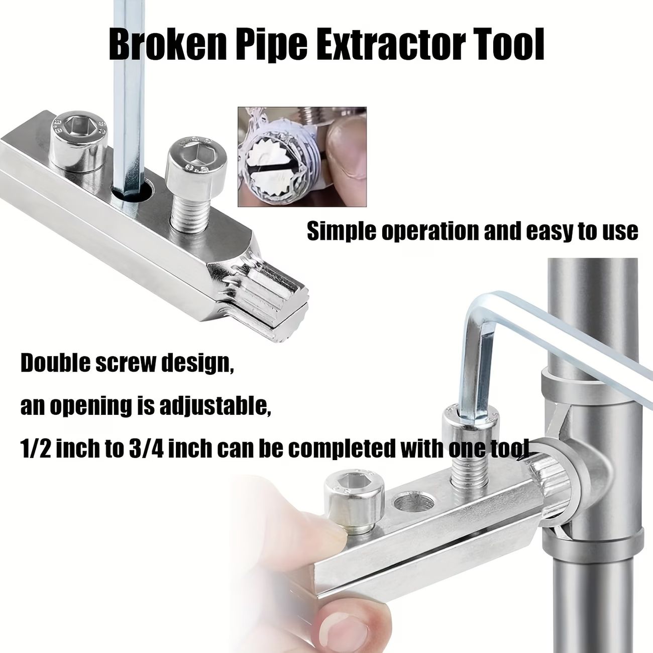 Professional Broken Pipe Extractor Tool Set – Remove Damaged Rusted Stuck Pipes & Valves Easily | Plumbing Repair Tool