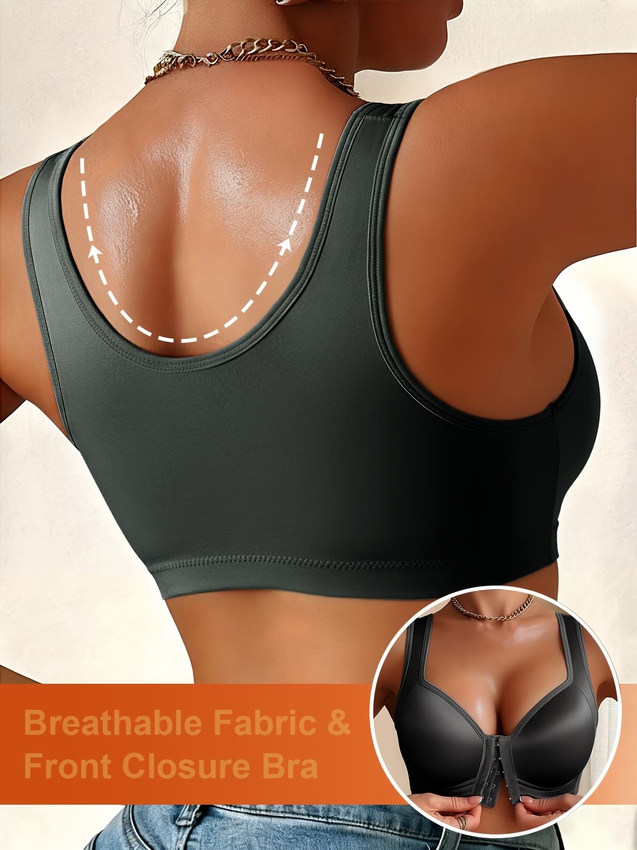Seamless Durable Women's Front Hook Bra | Push-Up Lifting Wireless Bra | Smooth Back | Sports Bra Sidiria ya kuinua