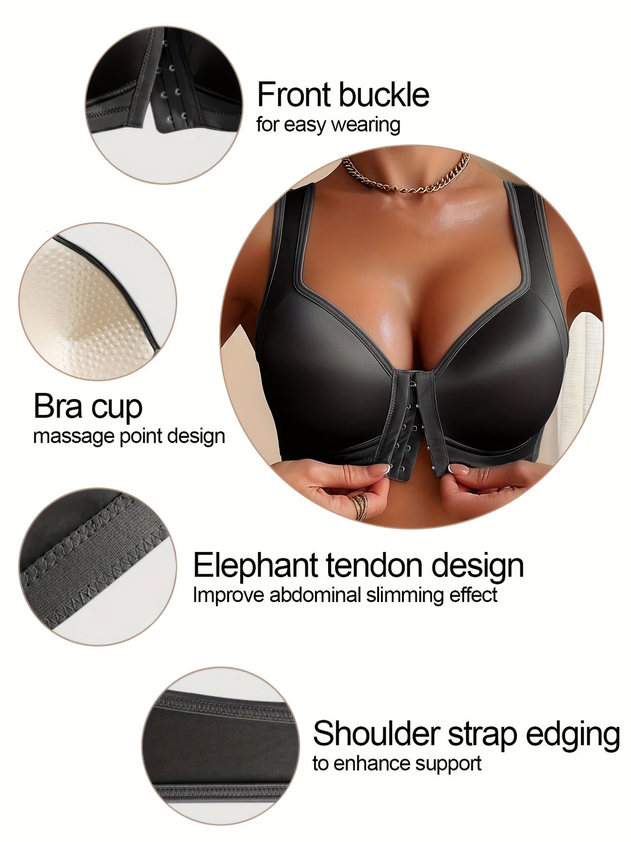 Seamless Durable Women's Front Hook Bra | Push-Up Lifting Wireless Bra | Smooth Back | Sports Bra Sidiria ya kuinua