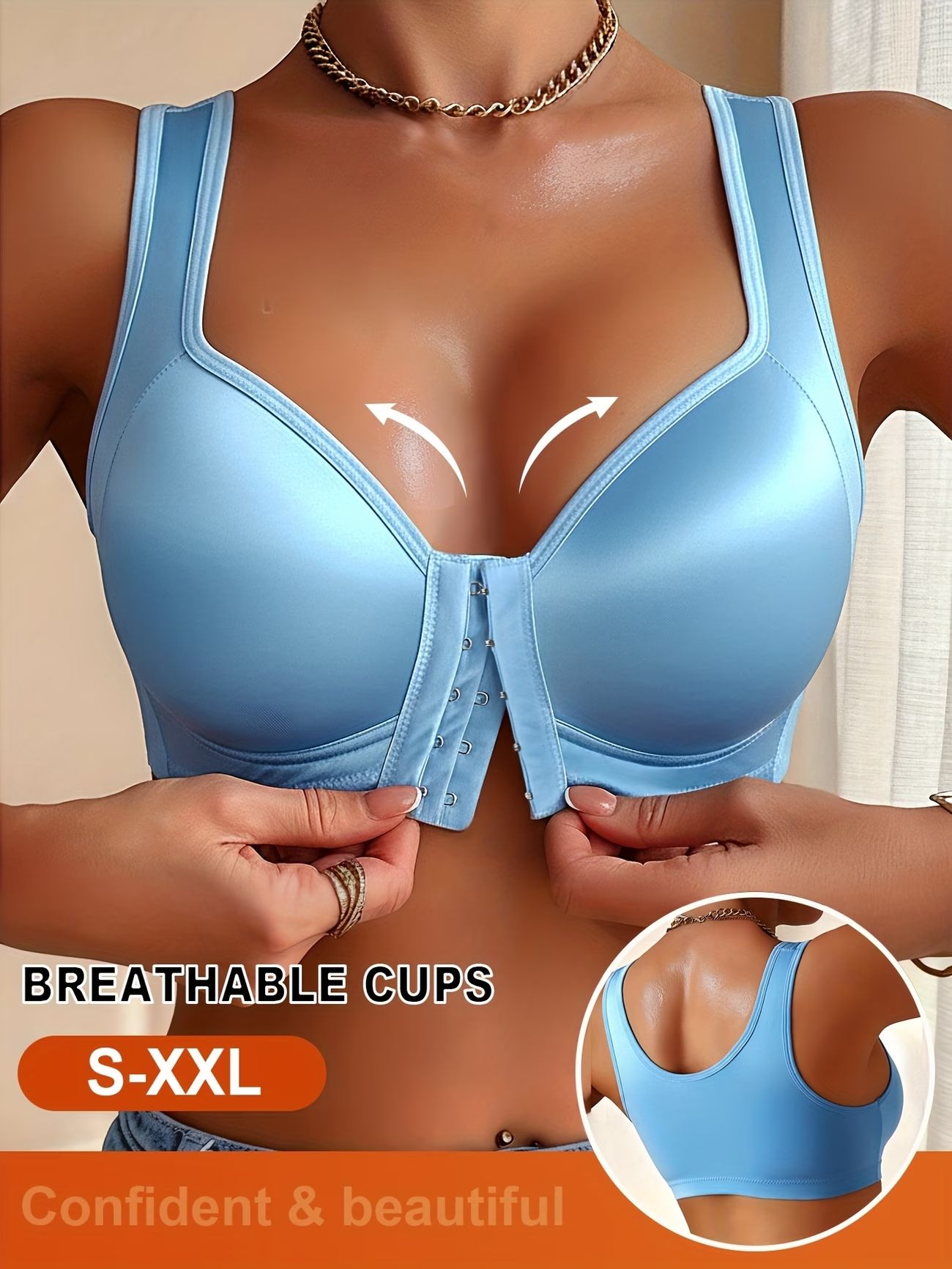 Seamless Durable Women's Front Hook Bra | Push-Up Lifting Wireless Bra | Smooth Back | Sports Bra Sidiria ya kuinua