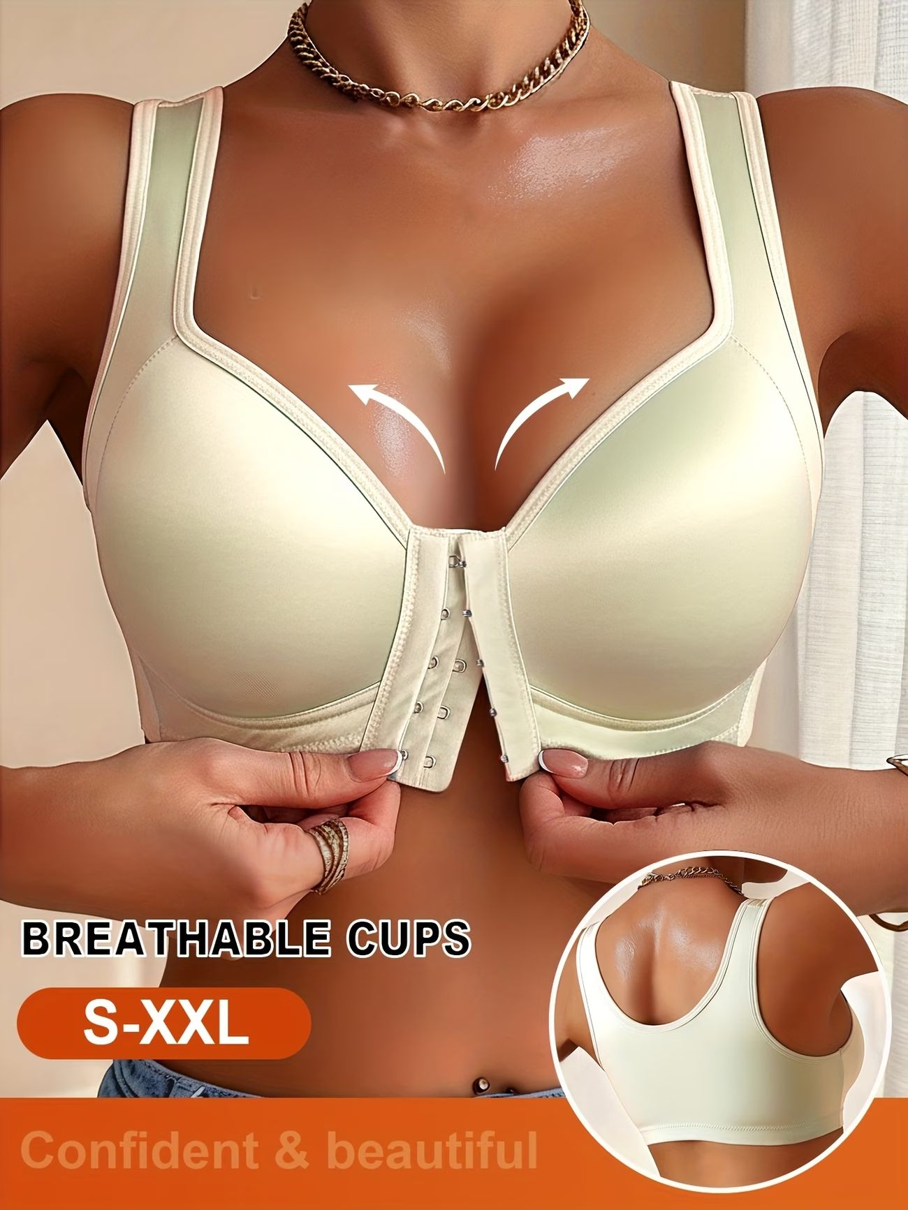 Seamless Durable Women's Front Hook Bra | Push-Up Lifting Wireless Bra | Smooth Back | Sports Bra Sidiria ya kuinua