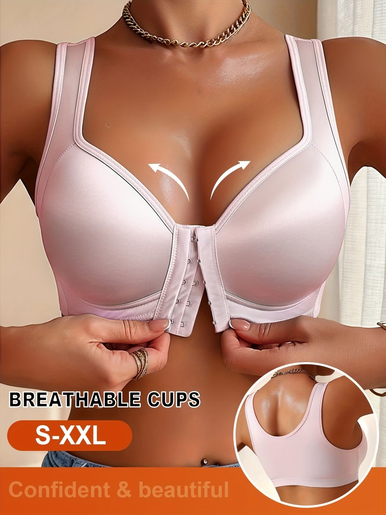 Seamless Durable Women's Front Hook Bra | Push-Up Lifting Wireless Bra | Smooth Back | Sports Bra Sidiria ya kuinua