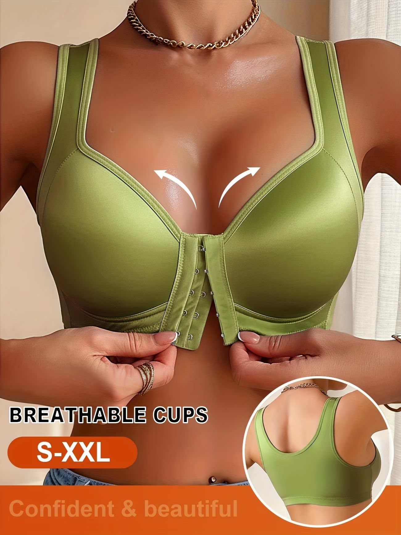 Seamless Durable Women's Front Hook Bra | Push-Up Lifting Wireless Bra | Smooth Back | Sports Bra Sidiria ya kuinua