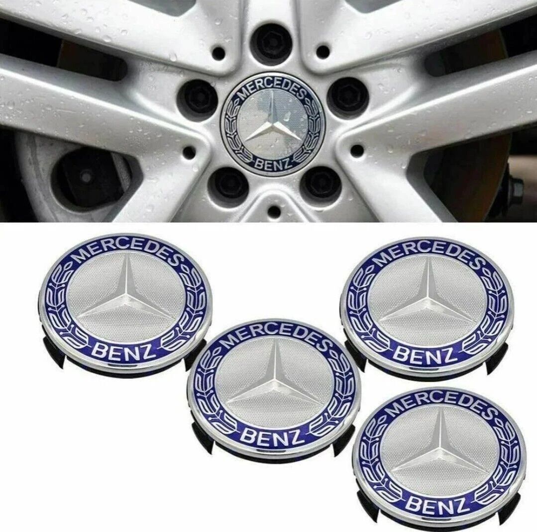 4PCS 75mm Mercedes Benz Wheel Hub Center Caps Rim Cover A1714000025 Hub Cap Cover Badge Emblem for A B C E S M C ML CLA GLA