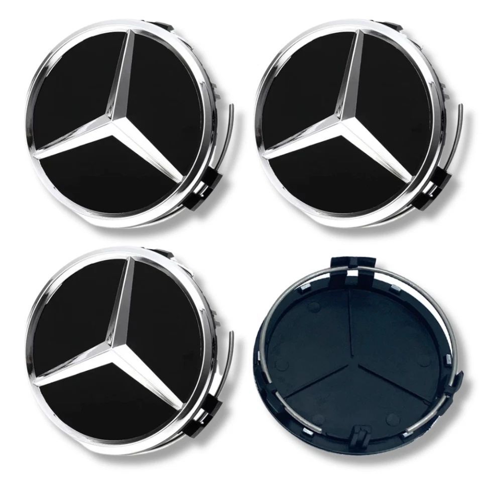 4PCS 75mm Mercedes Benz Wheel Hub Center Caps Rim Cover A1714000025 Hub Cap Cover Badge Emblem for A B C E S M C ML CLA GLA