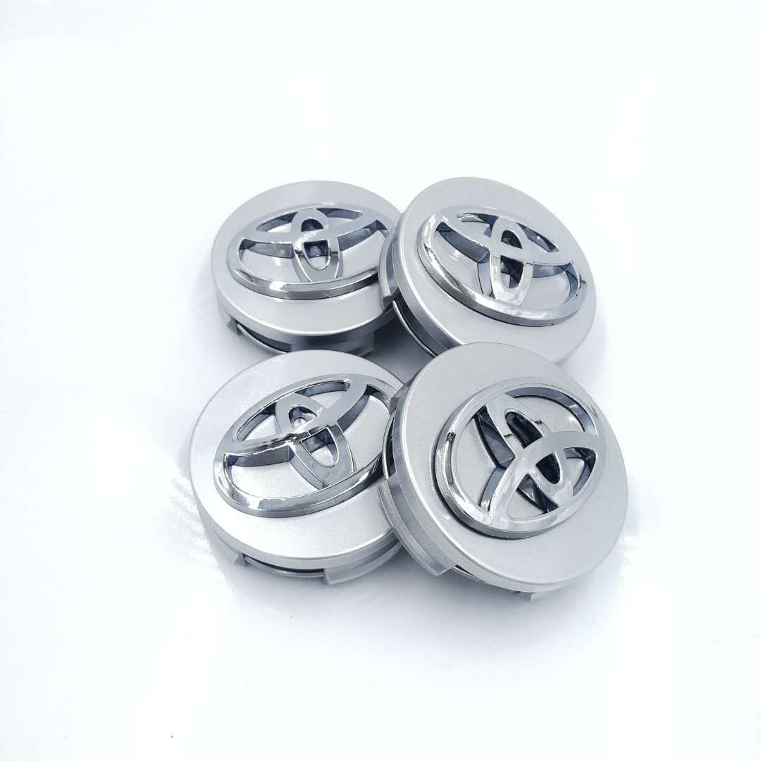 Toyota Wheel Center Hub Caps 62mm Set of 4 - Fits Premio Allion Axio Fielder Corolla Camry Avalon RAV4 Highlander Vitz Passo - Silver Chrome Logo Rim Cover
