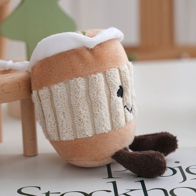British milk tea cup cartoon plush pendant cute creative keychain doll girl backpack decoration doll birthday gift holiday reward Africa's favorite