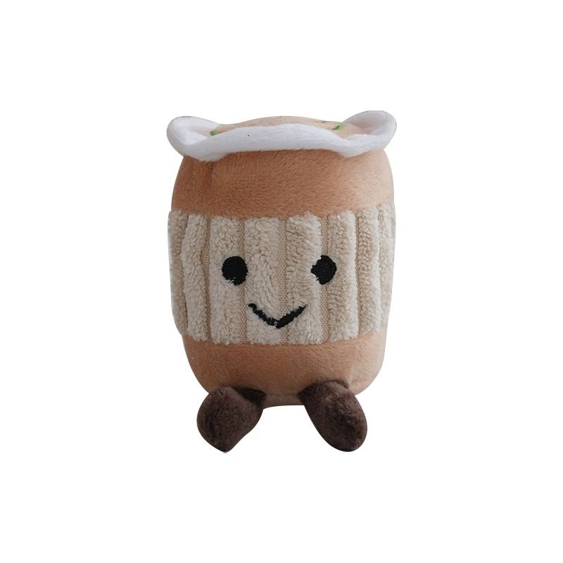 British milk tea cup cartoon plush pendant cute creative keychain doll girl backpack decoration doll birthday gift holiday reward Africa's favorite
