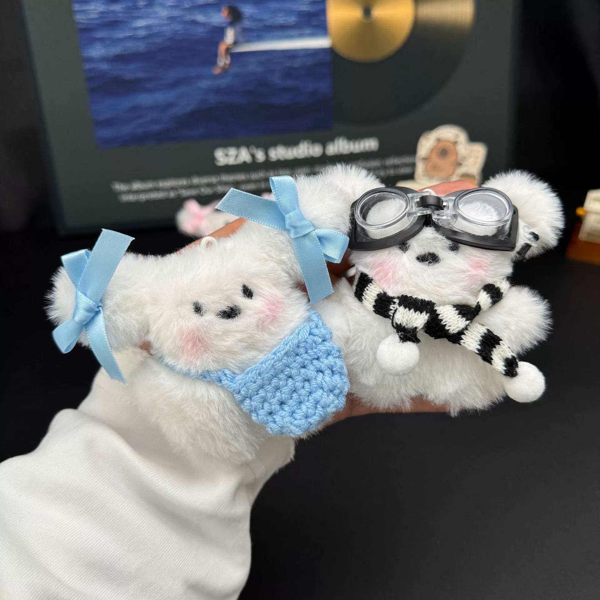 Doll UK NR Flying Rabbit Plush Cute Pilot Little Milk Dog Doll Toy Pendant Cute Cute Cute Keychain Pendant Bag Holiday Birthday Gift for People