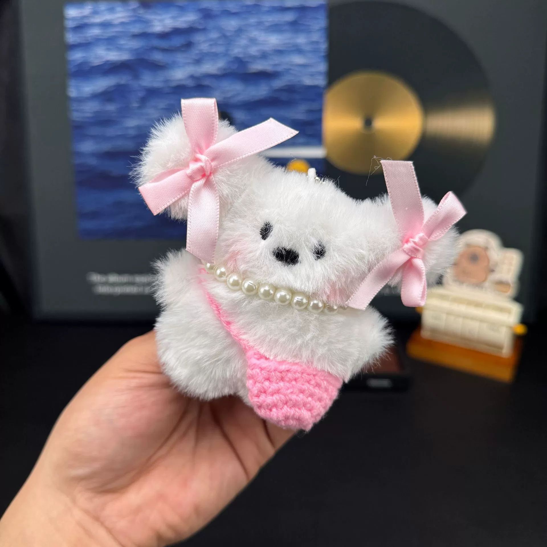 Doll UK NR Flying Rabbit Plush Cute Pilot Little Milk Dog Doll Toy Pendant Cute Cute Cute Keychain Pendant Bag Holiday Birthday Gift for People