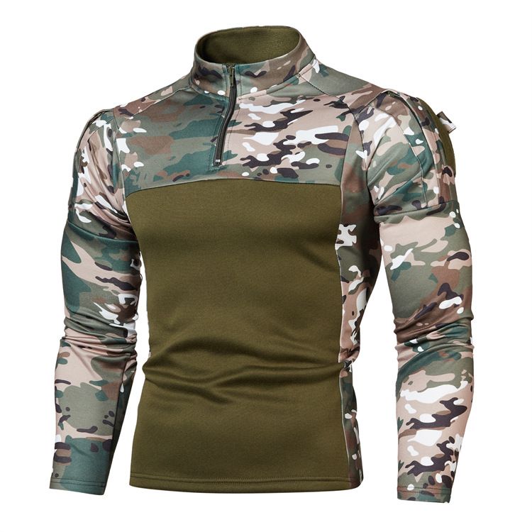 Casual Commuter Outdoor Fitness Camouflage Jogging Long-sleeved Military Field Camouflage Sweater Men's Street Fashion Fleece-lined Thickened Cardigan Jacket
