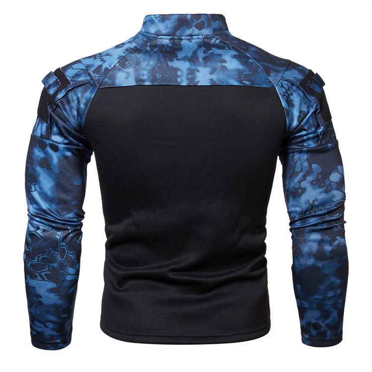 Casual Commuter Outdoor Fitness Camouflage Jogging Long-sleeved Military Field Camouflage Sweater Men's Street Fashion Fleece-lined Thickened Cardigan Jacket