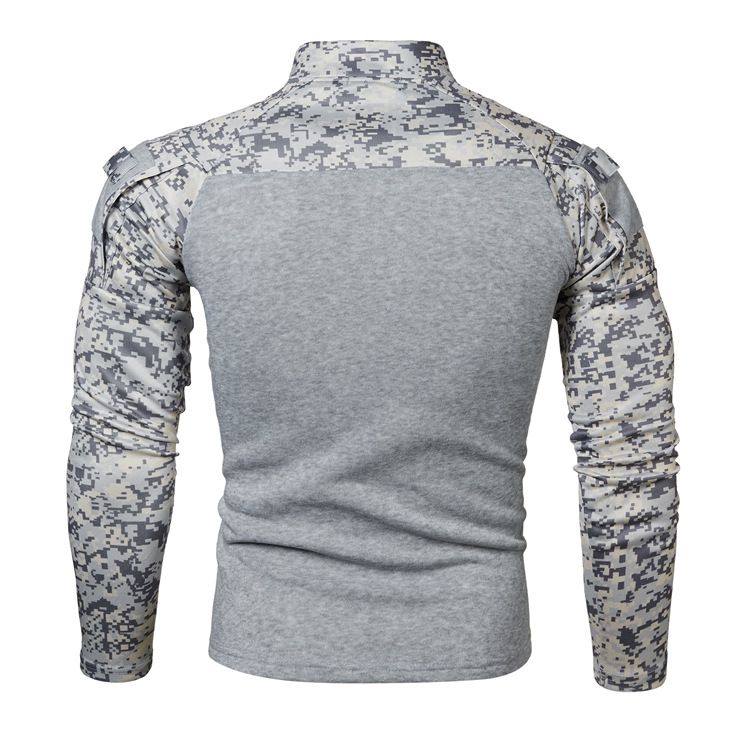 Casual Commuter Outdoor Fitness Camouflage Jogging Long-sleeved Military Field Camouflage Sweater Men's Street Fashion Fleece-lined Thickened Cardigan Jacket