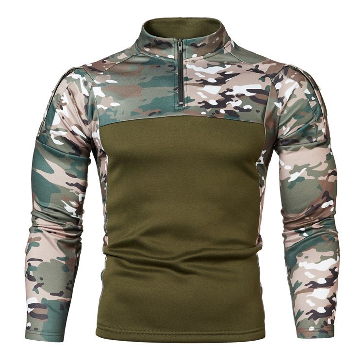 Casual Commuter Outdoor Fitness Camouflage Jogging Long-sleeved Military Field Camouflage Sweater Men's Street Fashion Fleece-lined Thickened Cardigan Jacket