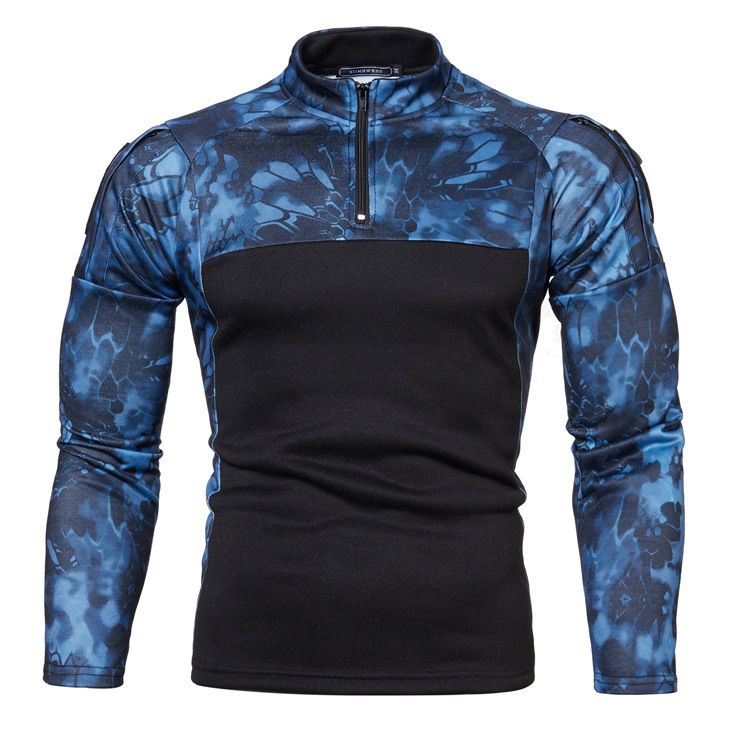 Casual Commuter Outdoor Fitness Camouflage Jogging Long-sleeved Military Field Camouflage Sweater Men's Street Fashion Fleece-lined Thickened Cardigan Jacket