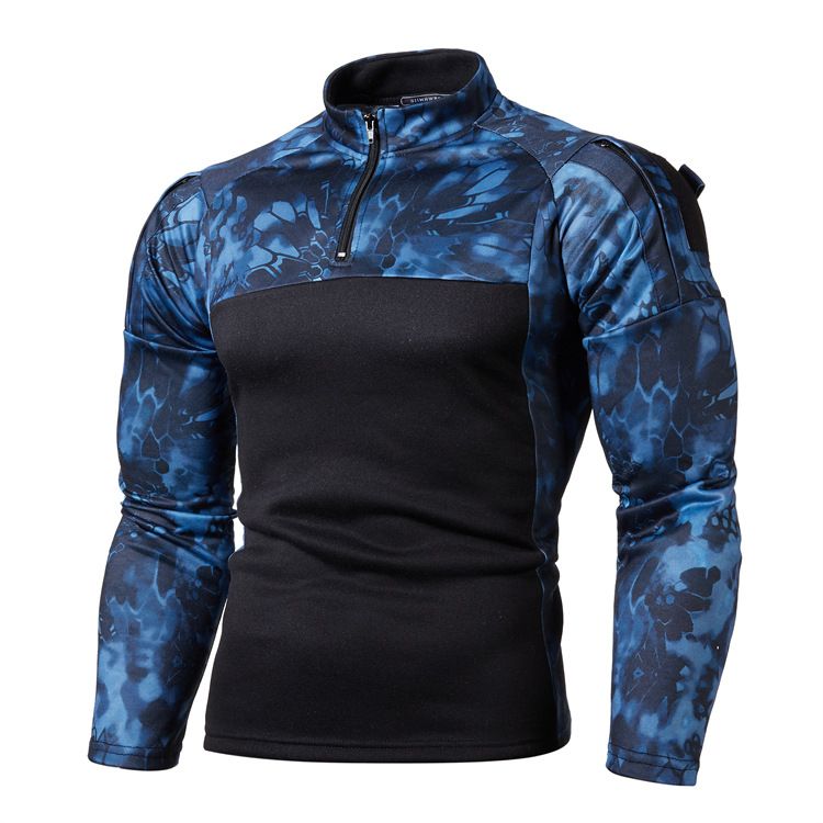Casual Commuter Outdoor Fitness Camouflage Jogging Long-sleeved Military Field Camouflage Sweater Men's Street Fashion Fleece-lined Thickened Cardigan Jacket