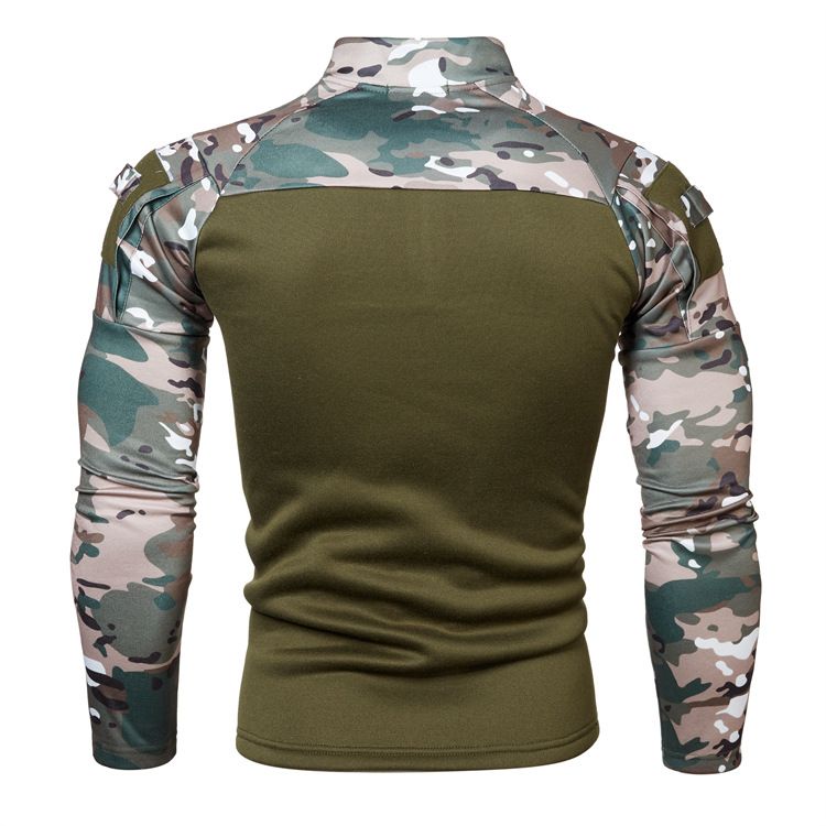 Casual Commuter Outdoor Fitness Camouflage Jogging Long-sleeved Military Field Camouflage Sweater Men's Street Fashion Fleece-lined Thickened Cardigan Jacket