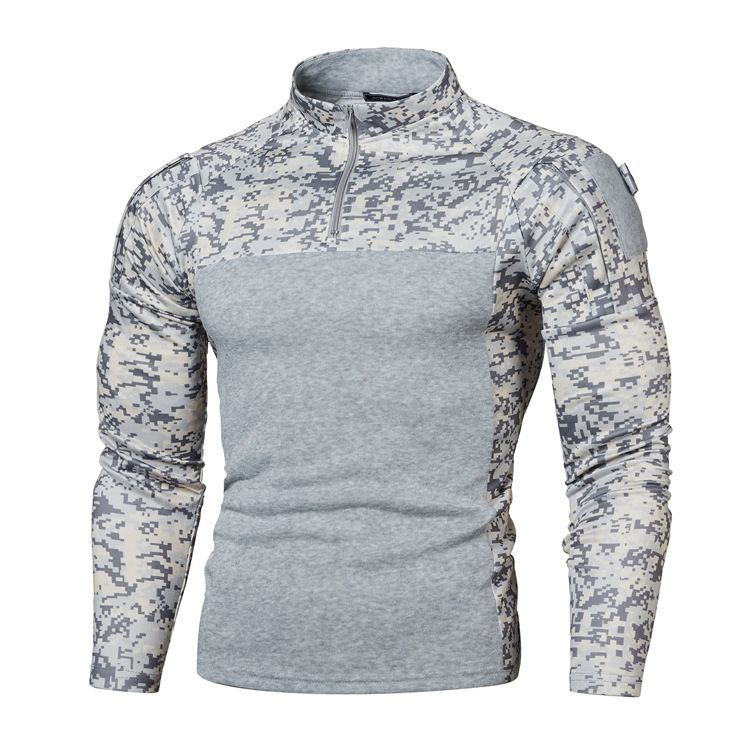 Casual Commuter Outdoor Fitness Camouflage Jogging Long-sleeved Military Field Camouflage Sweater Men's Street Fashion Fleece-lined Thickened Cardigan Jacket