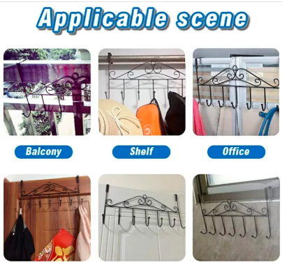 Multipurpose Over The Door Hanger With Hooks | MaxHold - Heavy-Duty, Space-Saving Organizer for Kitchen & Bathroom - Versatile and Easy to Install, Perfect for Towels, Utensils, and Accessories