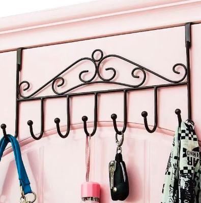Multipurpose Over The Door Hanger With Hooks | MaxHold - Heavy-Duty, Space-Saving Organizer for Kitchen & Bathroom - Versatile and Easy to Install, Perfect for Towels, Utensils, and Accessories