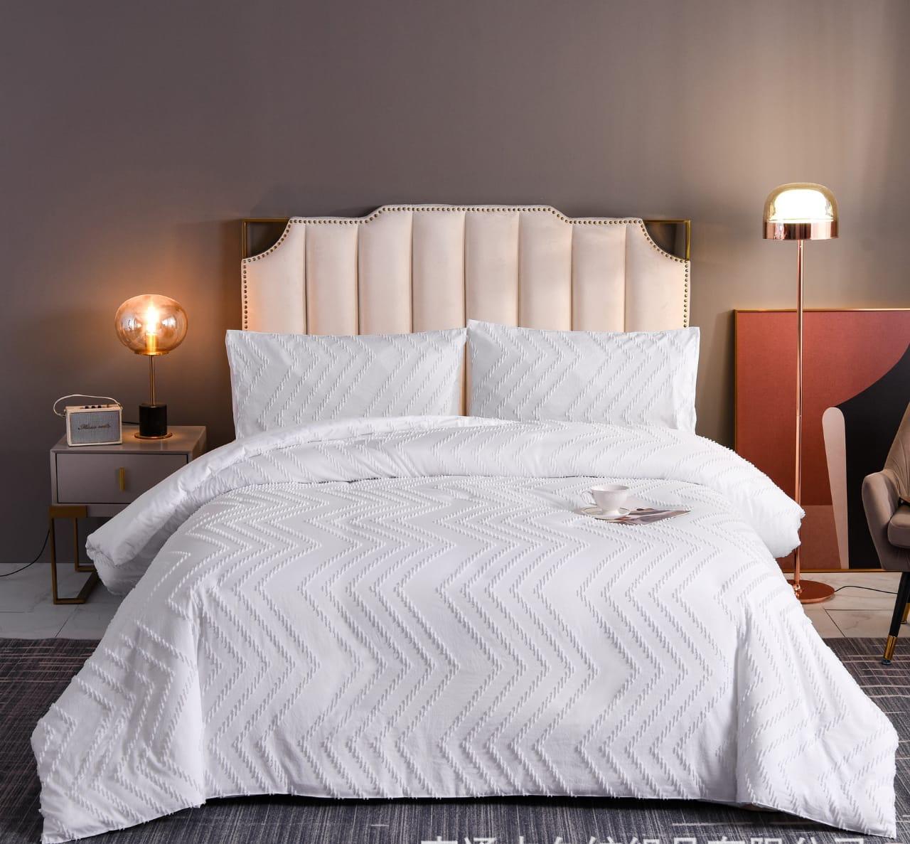 Luxury Tufted Wave Design Duvet cover set Soft, fluffy, durable and breathable Microfiber material suitable for all seasons (1Duvet cover,2Pillow cases)