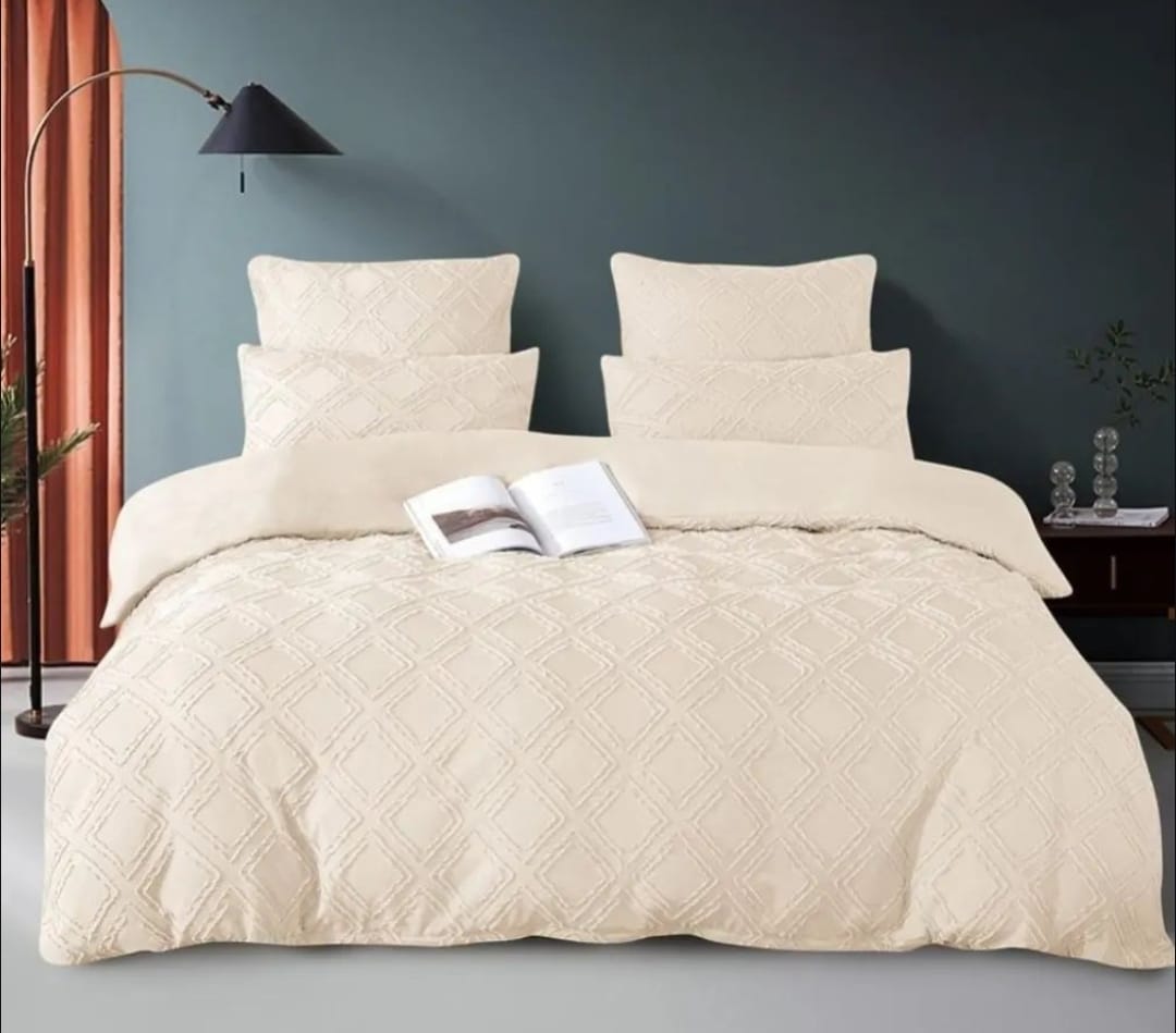 Luxury Tufted Wave Design Duvet cover set Soft, fluffy, durable and breathable Microfiber material suitable for all seasons (1Duvet cover,2Pillow cases)