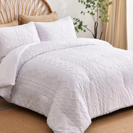 Luxury Tufted Wave Design Duvet cover set Soft, fluffy, durable and breathable Microfiber material suitable for all seasons (1Duvet cover,2Pillow cases)