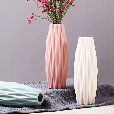 Home Decorative Plastic Nordic Vase Flower Arrangements Dry Wet Flower Vase For Home Dining Table /Office Table (No Flower)