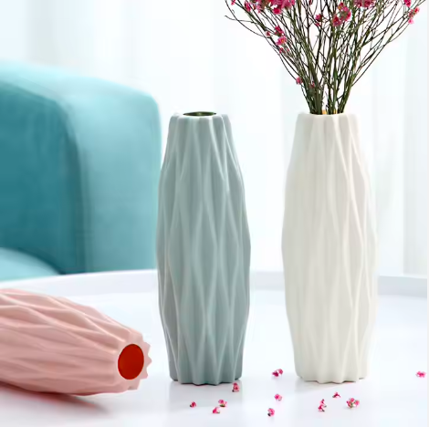 Home Decorative Plastic Nordic Vase Flower Arrangements Dry Wet Flower Vase For Home Dining Table /Office Table (No Flower)
