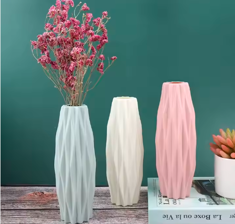 Home Decorative Plastic Nordic Vase Flower Arrangements Dry Wet Flower Vase For Home Dining Table /Office Table (No Flower)