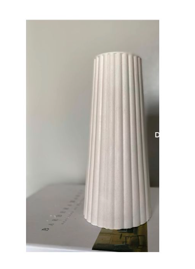 Minimalist 18cm Ribbed Ceramic Vase – Handmade Modern Decor Piece For Homes Vase Cement Plaster Floral Arrangement Ornament Silicone Mold Design