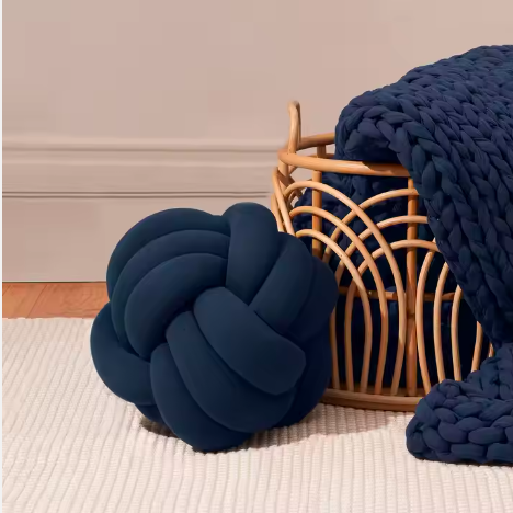 Knotted Ball Pillow for Home Decoration Lamb Plush Pillow Sofa Pillow Cushion Soft Plush Nordic Knot Pillow – Handmade & Cozy