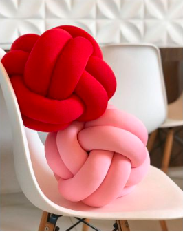 Knotted Ball Pillow for Home Decoration Lamb Plush Pillow Sofa Pillow Cushion Soft Plush Nordic Knot Pillow – Handmade & Cozy
