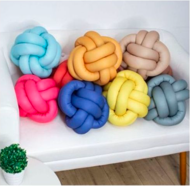 Knotted Ball Pillow for Home Decoration Lamb Plush Pillow Sofa Pillow Cushion Soft Plush Nordic Knot Pillow – Handmade & Cozy