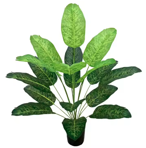 Green Plant Ravenala Plastic Artificial Plant Tree for Home Decoration  comes assembled (vase+ sawdust+pebbles +plant)