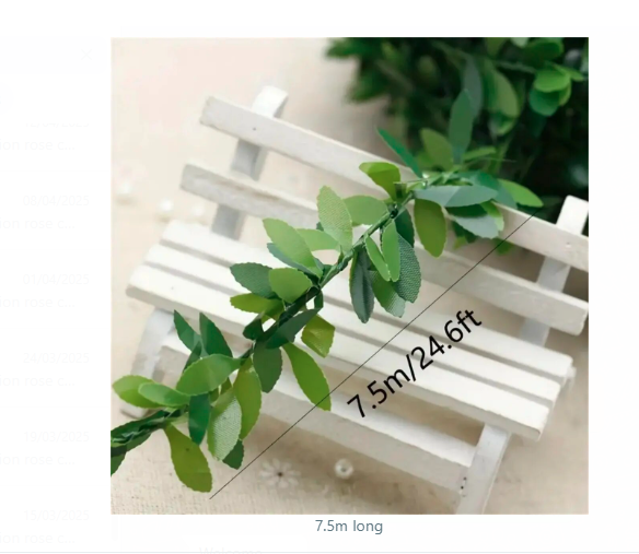 7.5  Metres Long Artificial Wisteria Vine Garland Artificial Leaf Garland Plants Vine Fake Foliage Faux Greenery Garland Vine for for Wedding Home Table Decor