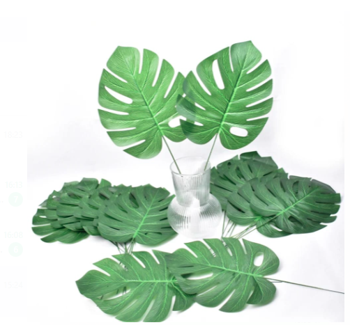Artificial Monstera leaf- Bring the Tropics Home: Our lifelike artificial monstera leaf transport you straight to a lush jungle paradise