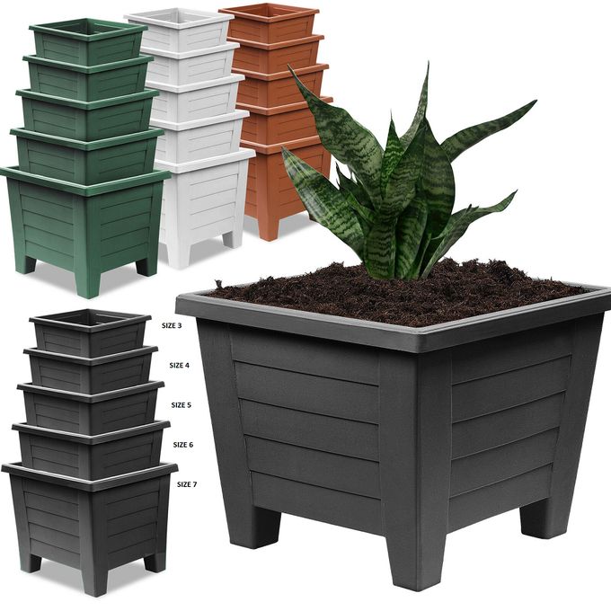 Kenpoly Size1  - One Color Square Planters Flower Pot/ Vase