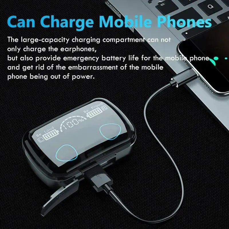 Bluetooth Wireless Headphones Sport With Microphone Fone De Ouvido In Ear Headset Gamer Earphones Power Bank
