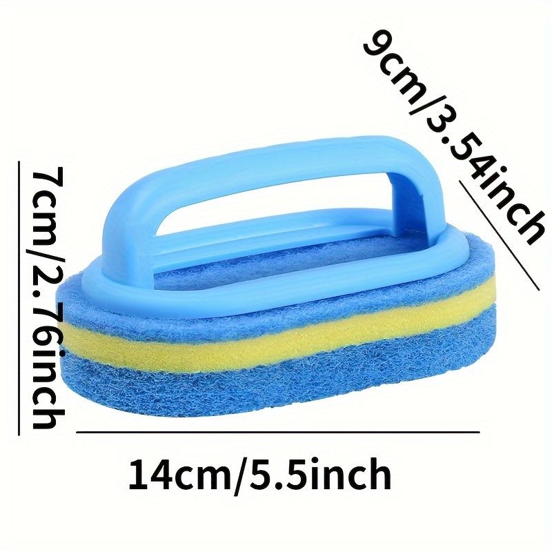 Kitchen Sponge Wipe with Handle Cleaning Brush Bathroom Tile Glass Cleaning Sponge Thickening Stain Removal Clean Brush