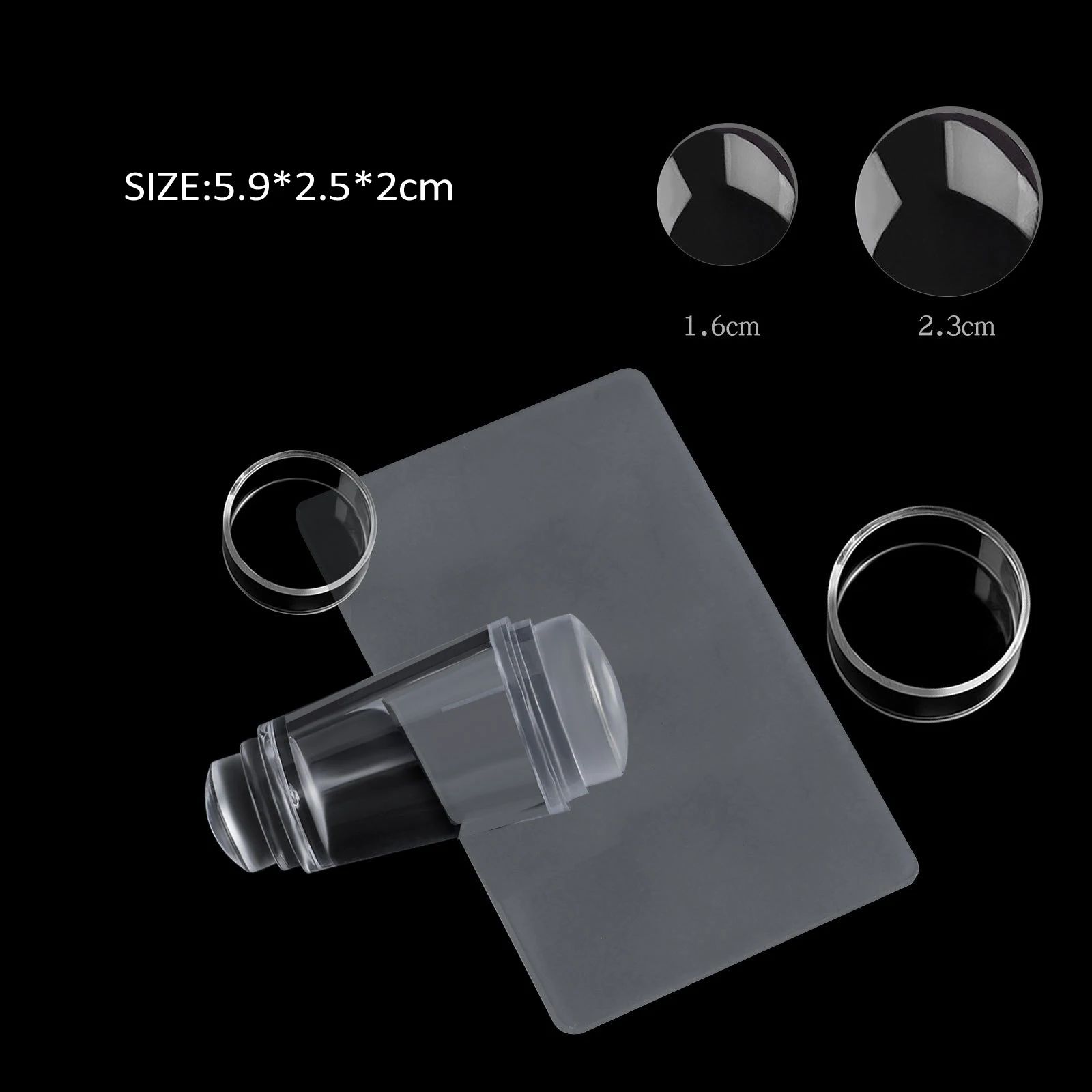 Transparent Silicone Nail Art Stamping Kit French Design For Manicure Plate Stamp Polish Seal Two Sides Stamper Scraper