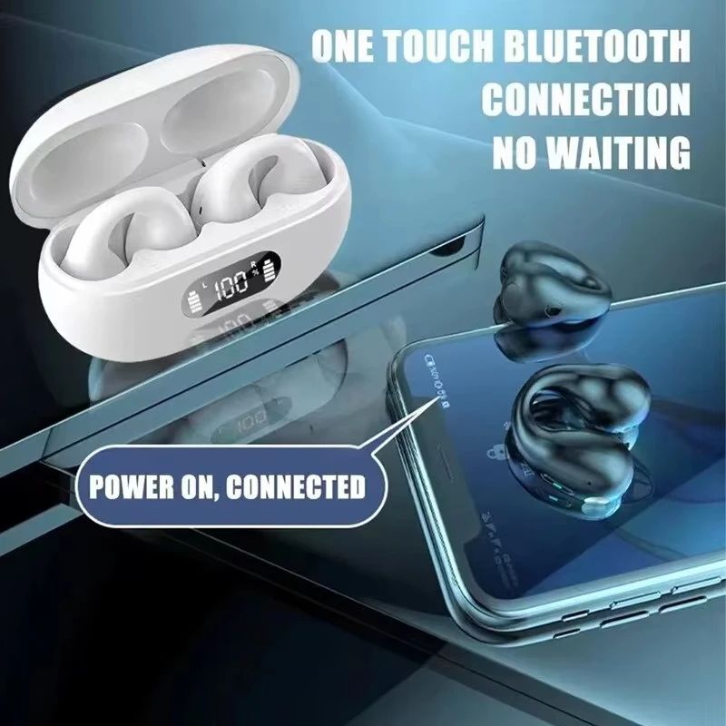 Bone Conduction TWS Earbuds Ambie Sound Power Display Earcuffs Ear Earring Wireless Bluetooth Earphone Auriculares Sport Headset