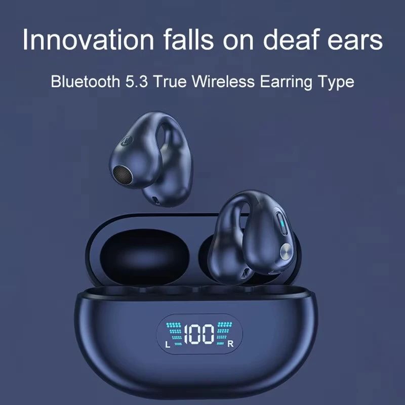 Bone Conduction TWS Earbuds Ambie Sound Power Display Earcuffs Ear Earring Wireless Bluetooth Earphone Auriculares Sport Headset