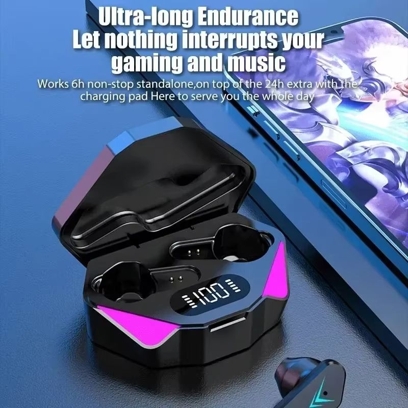 NEW X15 Earphones Bluetooth Wireless Gamer Headphones 65ms Low Latency Earbuds Fone Gamer Headset Gamer with Mic Handfree