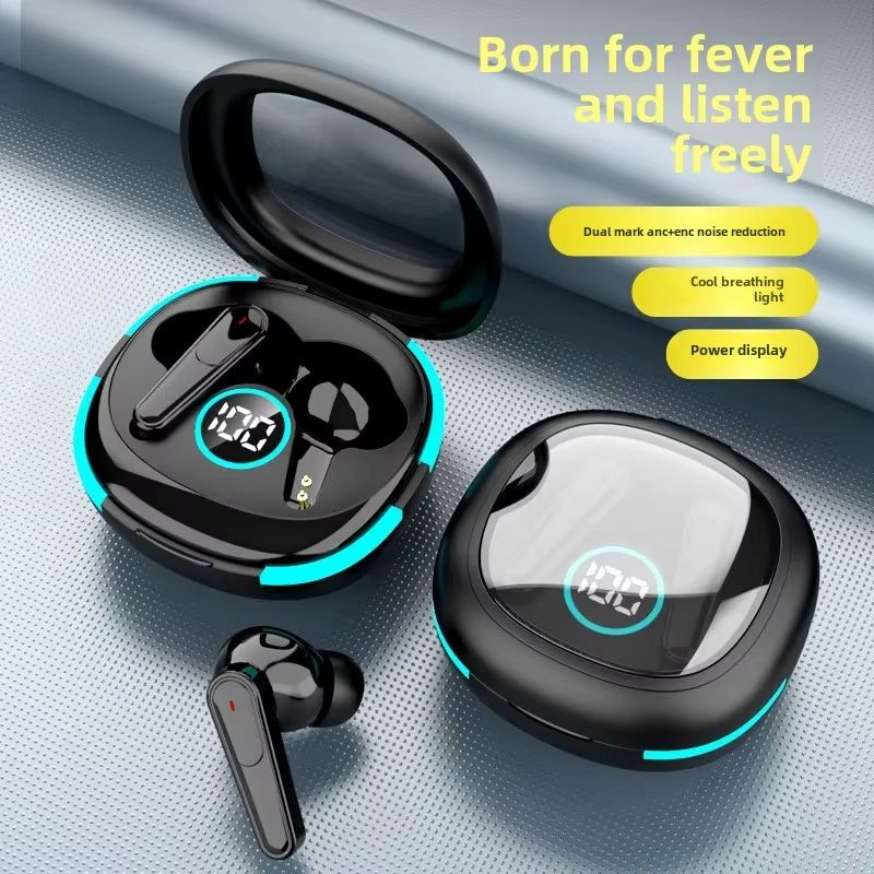 New PLUS50 Bluetooth Earphones Dual Noise Reduction Low Latency In-Ear Long Battery Life Digital Display Helmet Headsets