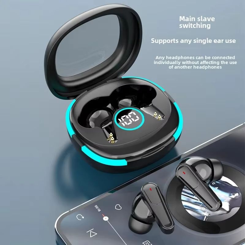 New PLUS50 Bluetooth Earphones Dual Noise Reduction Low Latency In-Ear Long Battery Life Digital Display Helmet Headsets