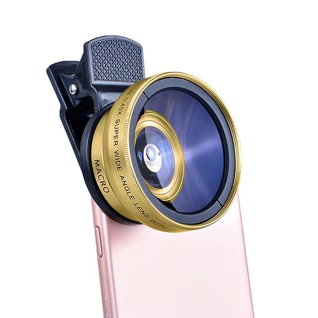 2 IN 1 Lens Universal Clip 37mm Mobile Phone Lens Professional 0.45x 49uv Super Wide-Angle + Macro HD Lens For iPhone 13