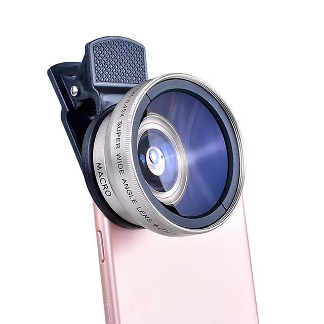 2 IN 1 Lens Universal Clip 37mm Mobile Phone Lens Professional 0.45x 49uv Super Wide-Angle + Macro HD Lens For iPhone 13