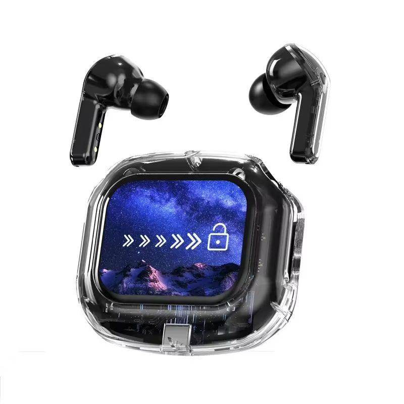 wireless earphones ANC Bluetooth headset LED screen noise cancelling Android iOS sports earphones with microphone